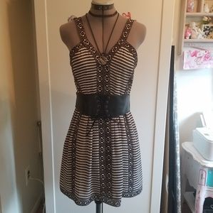 BCBG Black and White patterned dress